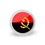 Vector rounded flag button icon of Angola