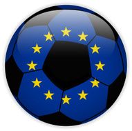 Europe Flag with Soccer Ball Background N3