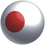 the Flag of Japan (vector) in round