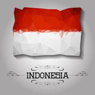 Vector geometric polygonal Indonesia flag N2