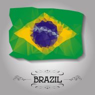 Vector geometric polygonal Brazil flag