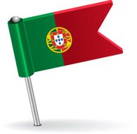 Portuguese pin icon flag Vector illustration
