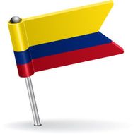 Colombia pin icon flag Vector illustration