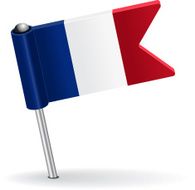 French pin icon flag Vector illustration