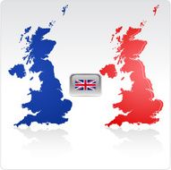 UK Map and Flag national Collors