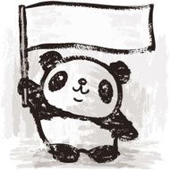 Panda and flag