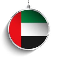 Merry Christmas Silver Ball with Flag Emirates N3