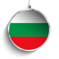 Merry Christmas Silver Ball with Flag Bulgaria N3