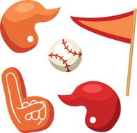 Baseball Equipment ball helmet pennant foam finger