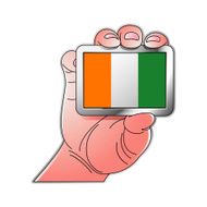 hand holding cote d&#039;ivoire flag