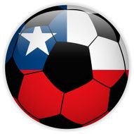 Chile Flag with Soccer Ball Background N3