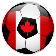 Canada Flag with Soccer Ball Background N2