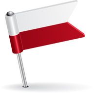 Polish pin icon flag Vector illustration