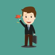 Vector of businessman concept flag success