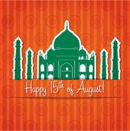 Taj Mahal sticker card Happy Independence Day in vector format N2