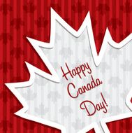 &#039;Happy Canada Day&#039; sticker card in vector format N16
