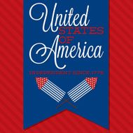 Retro ribbon Independence Day card in vector format N10
