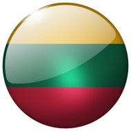 Lithuania Round Glass Button