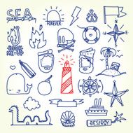 Hand drawn old school tattoo vector objects