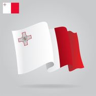 Background with waving Malta Flag Vector N3