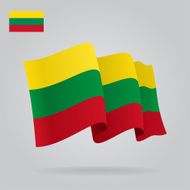 Background with waving Lithuanian Flag Vector N3