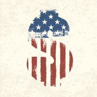 Grunge american flag themed dollar sign
