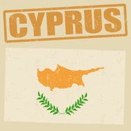 Cyprus grunge flag and stamp on vintage background