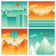 Vector abstract landscapes