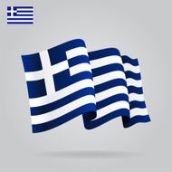 Flat and waving Greek Flag Vector