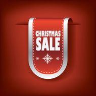 Elegant Christmas vertical ribbon tags with christmas sale text and
