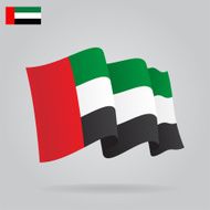 Flat and waving United Arab Emirates Flag Vector
