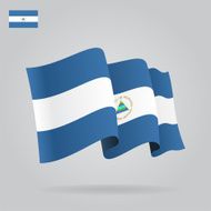 Flat and waving Nicaragua Flag N2