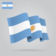 Flat and waving Argentine Flag Vector