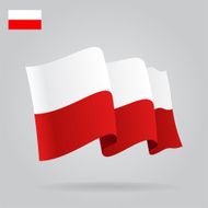 Flat and waving Polish Flag