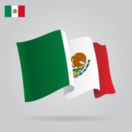 Flat and waving Mexican Flag