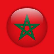 Morocco Flag Glossy Button N2