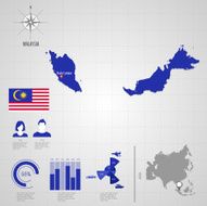MALAYSIA flag Asia World Map N2