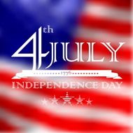 4th July Independence day text over defocused United States