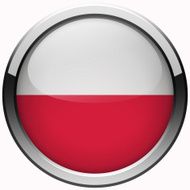 poland flag gel metal button