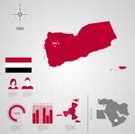 YEMEN flag Asia World Map N2