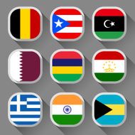 Flags of the world rounded squares