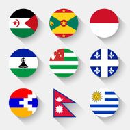 Flags of the world round buttons N22