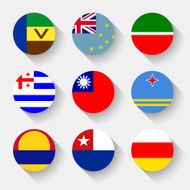 Flags of the world round buttons N24