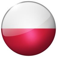 Poland Round Glass Button