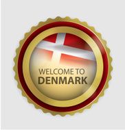 Welcome to Denmark Seal Danish Flag (Vector Art) N2