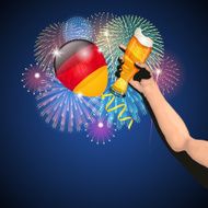 Germany holiday background Fireworks and Balloon Cheers N2