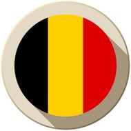 Belgium Flag Button Icon Modern N2