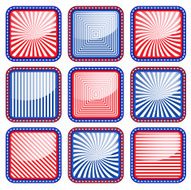 Button stylized colors of the USA flag