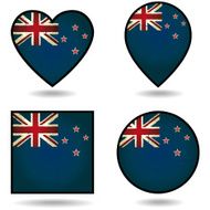 Vintage Flags of New Zealand Set icons