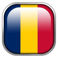 Chad Flag square glossy button